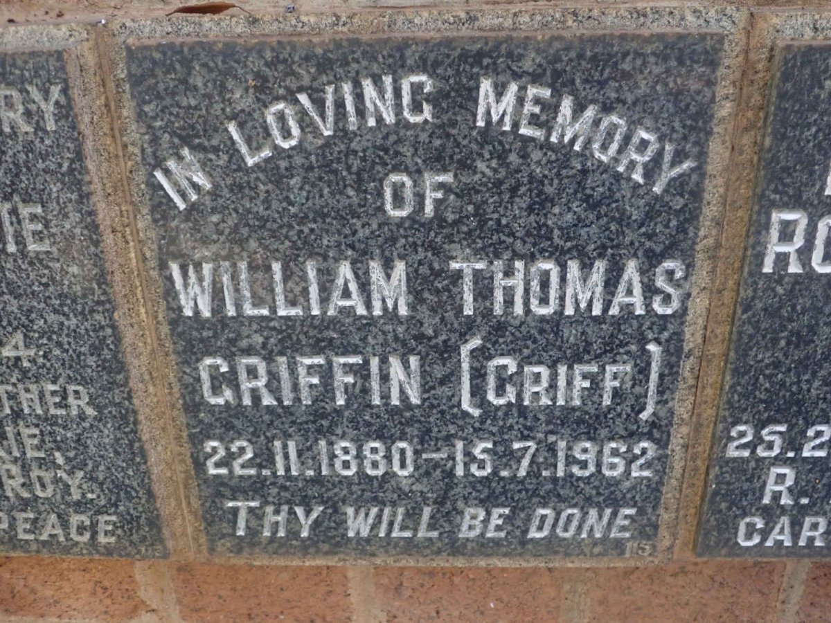 GRIFFIN William Thomas 1880-1962