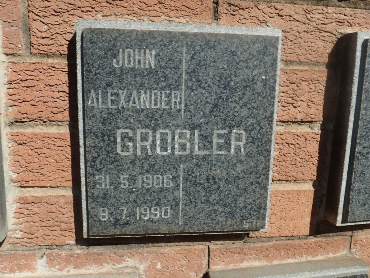 GROBLER John Alexander 1906-1990