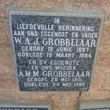 GROBBELAAR W.A.J. 1897-1984 &amp; A.M.M. 1901-1989