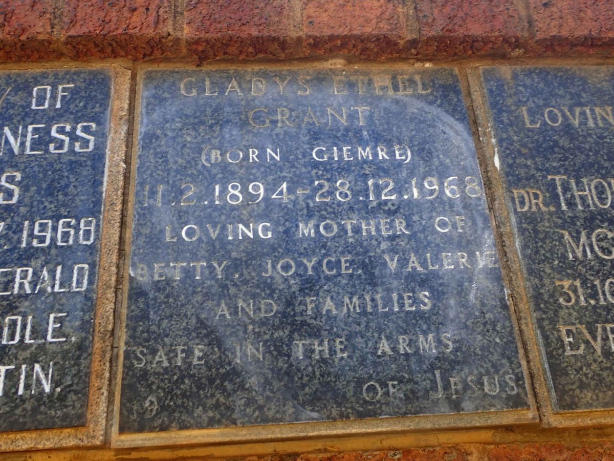 GRANT Gladys Ethel nee GIEMRE 1894-1968