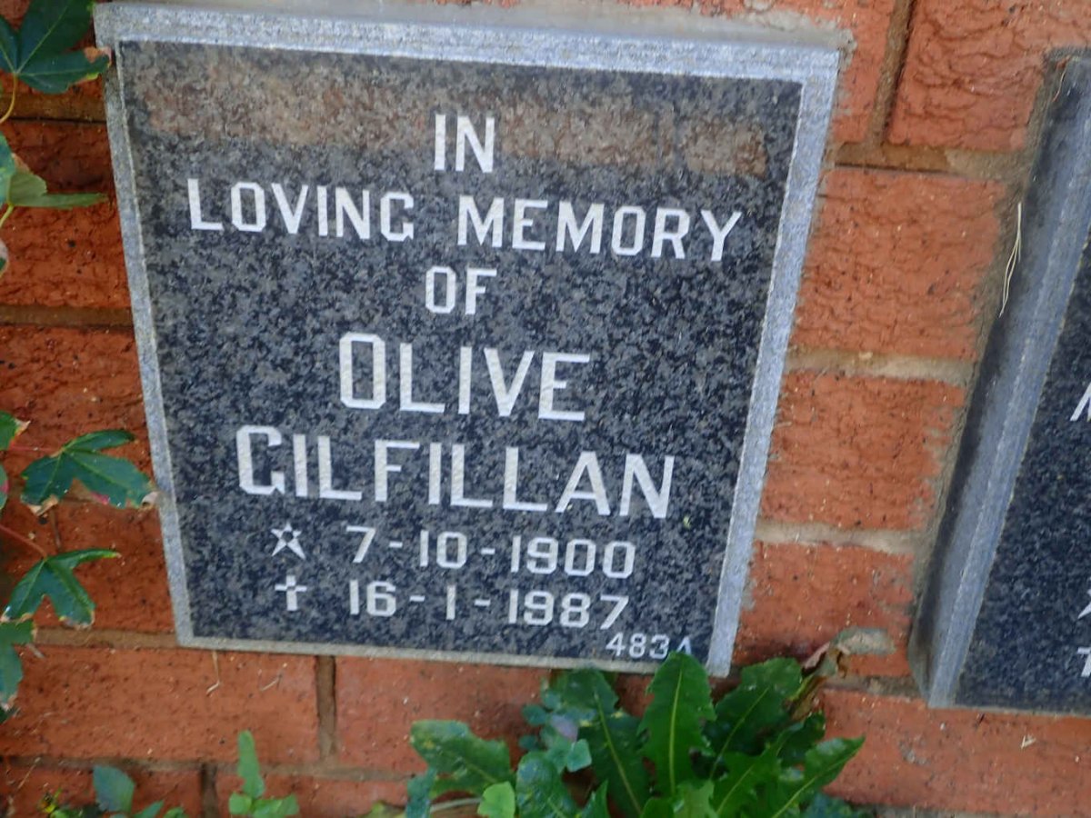 GILFILLAN Olive 1900-1987