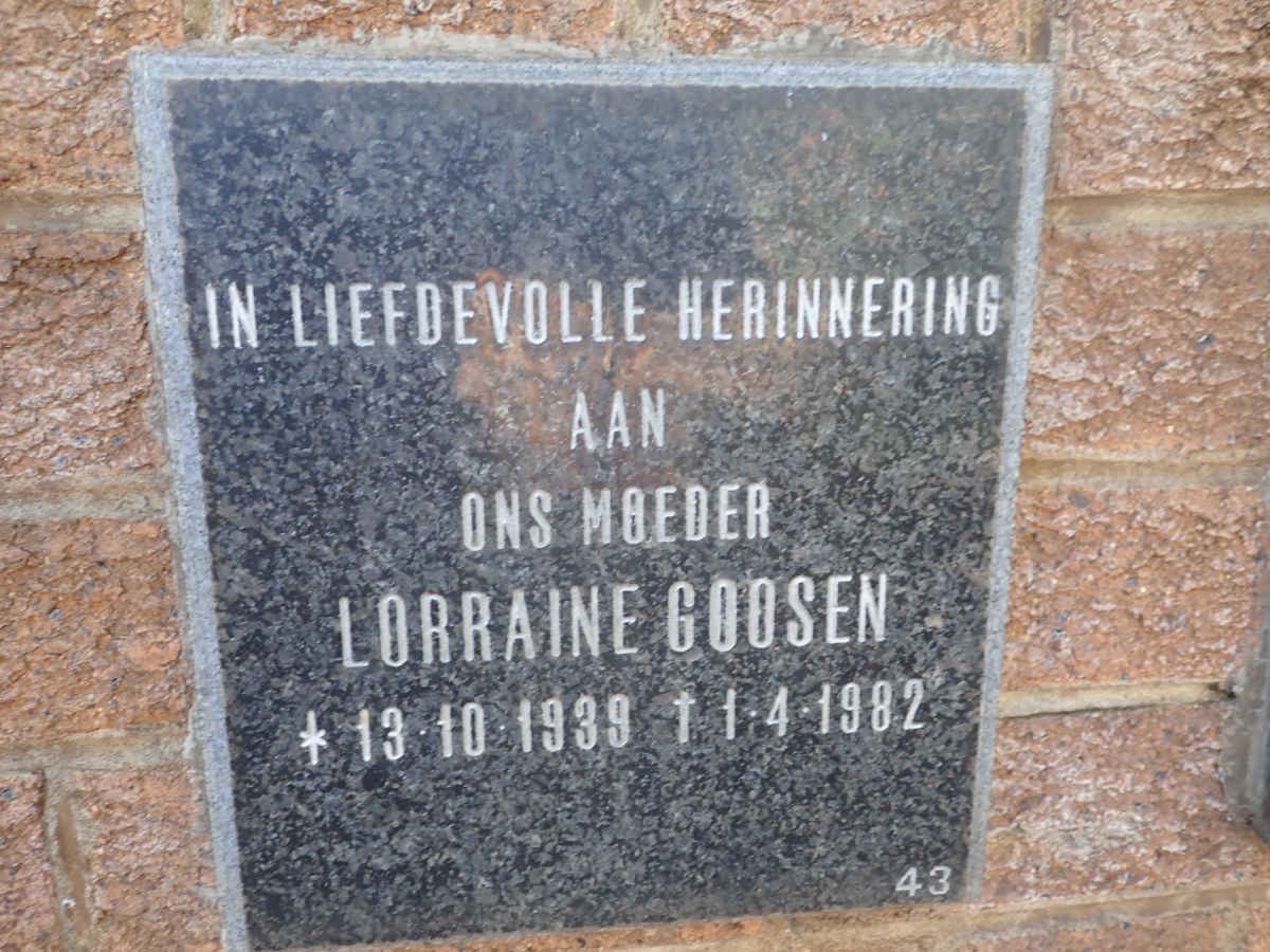GOOSEN Lorraine 1939-1982