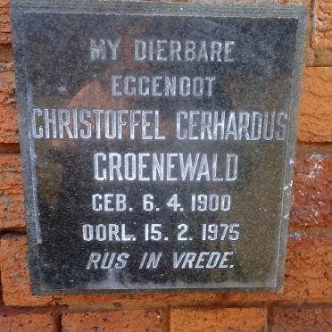 GROENEWALD Christoffel Gerhardus 1900-1975