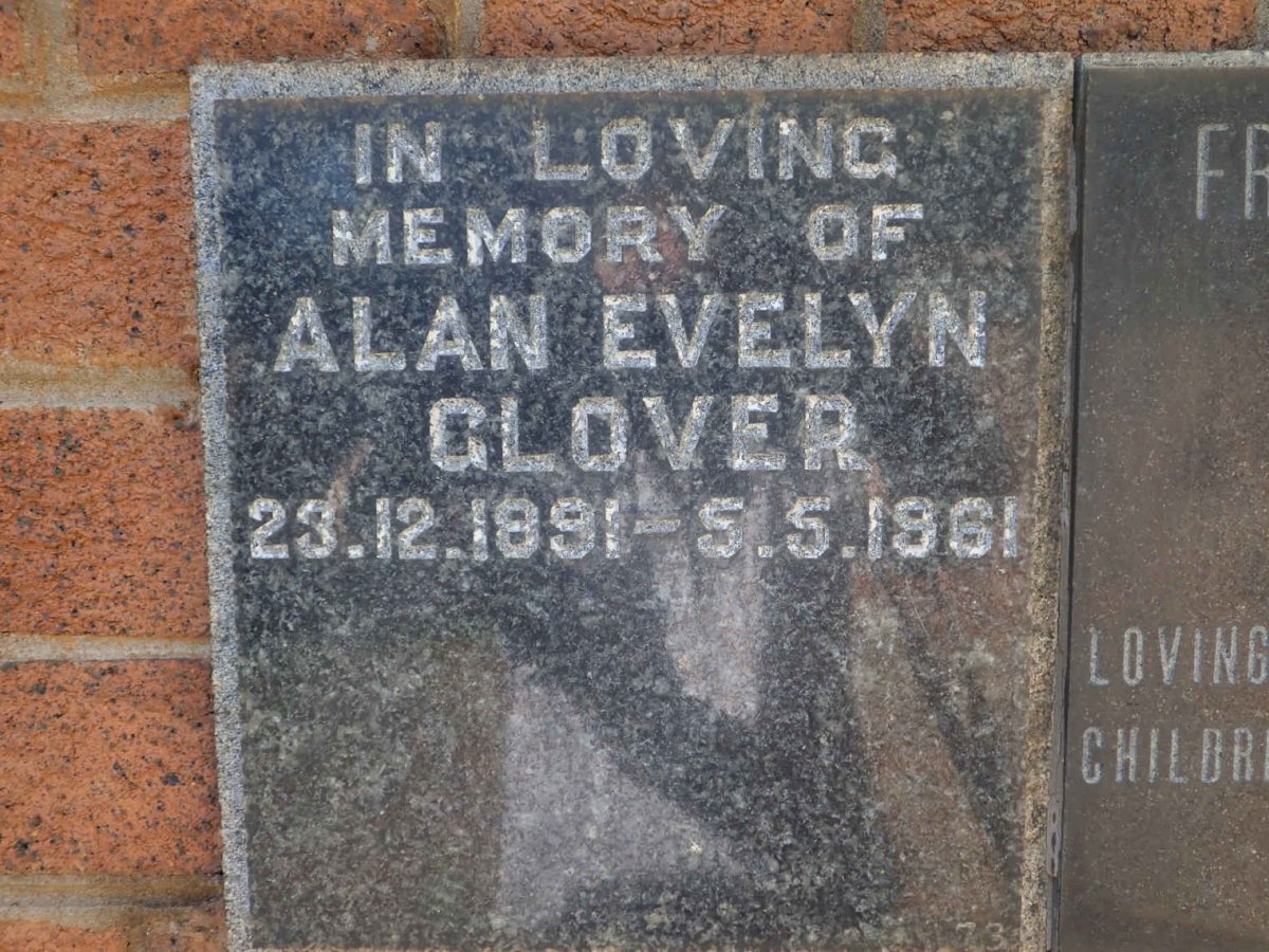 GLOVER Alan Evelyn 1891-1961