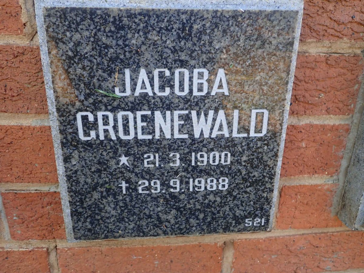 GROENEWALD Jacoba 1900-1988