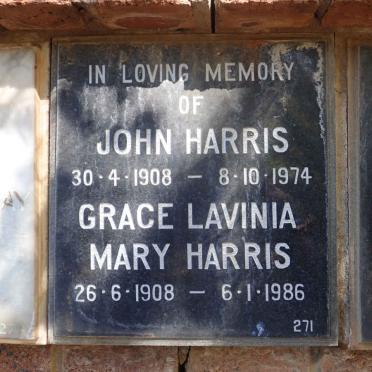 HARRIS John 1908-1974 &amp; Grace Lavinia Mary 1908-1986