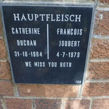 HAUPTFLEISCH Francois Joubert -1973 &amp; Catherine Buchan -1964