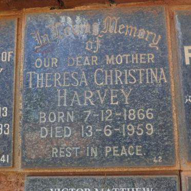 HARVEY Theresa Christina 1866-1959