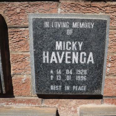 HAVENGA Micky 1928-1996