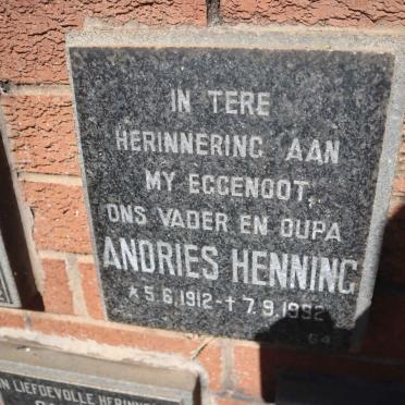 HENNING Andries 1912-1992