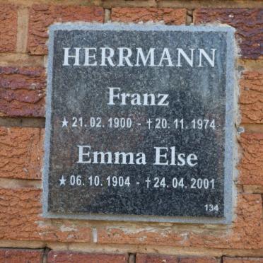 HERRMANN Franz 1900-1974 &amp; Emma Else 1904-2001