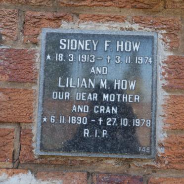 HOW Sidney F. 1913-1974 &amp; Lilian M. 1890-1978