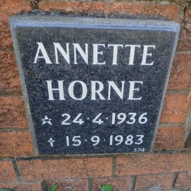 HORNE Annette 1936-1983