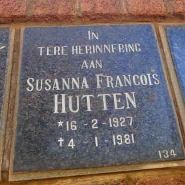 HUTTEN Susanna Francois 1927-1981
