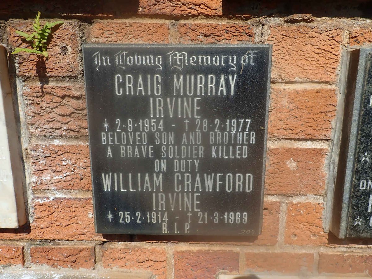 IRVINE William Crawford 1914-1969 :: IRVINE Craig Murray 1954-1977