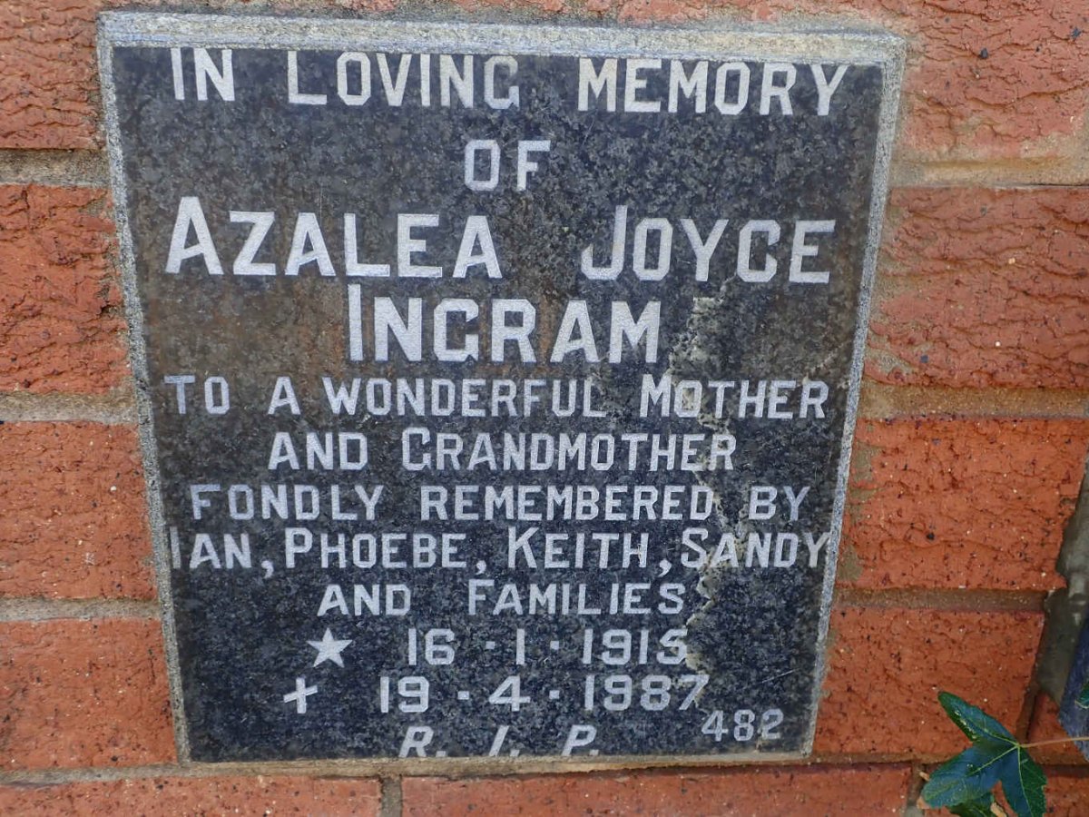 INGRAM Azalea Joyce 1915-1987