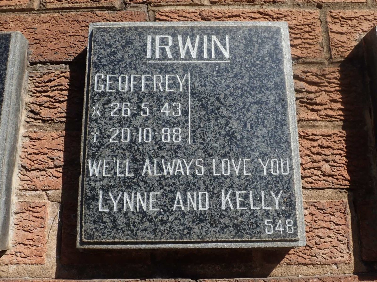 IRWIN Geoffrey 1943-1988