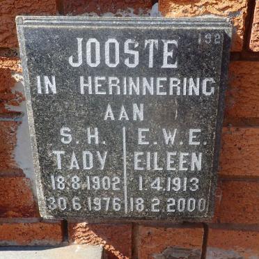 JOOSTE S.H. Tady 1902-1976 &amp; E.W.E. Eileen 1913-2000