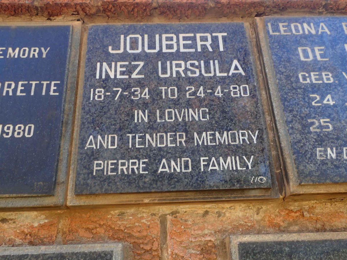 JOUBERT Inez Ursula 1934-1980