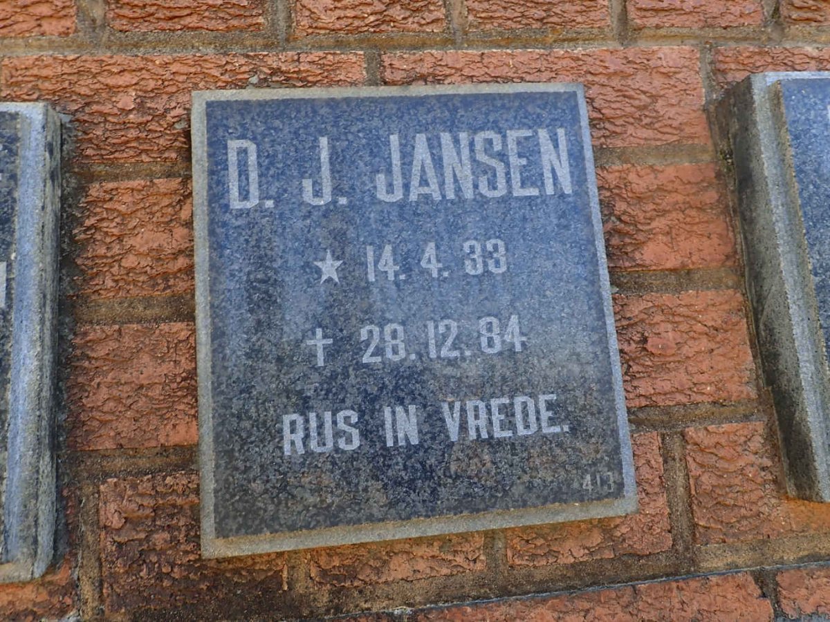 JANSEN D.J. 1933-1984