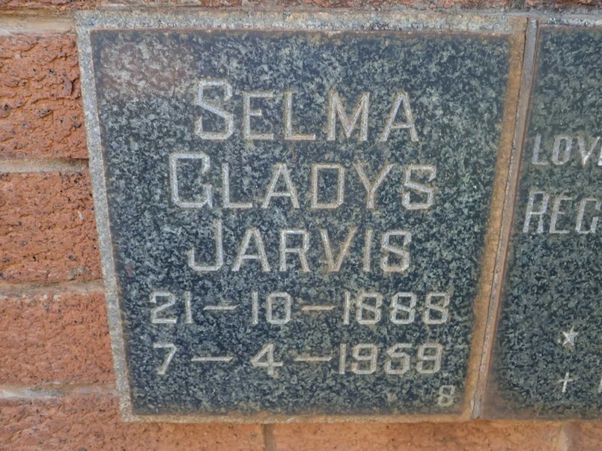 JARVIS Selma Gladys 1888-1959