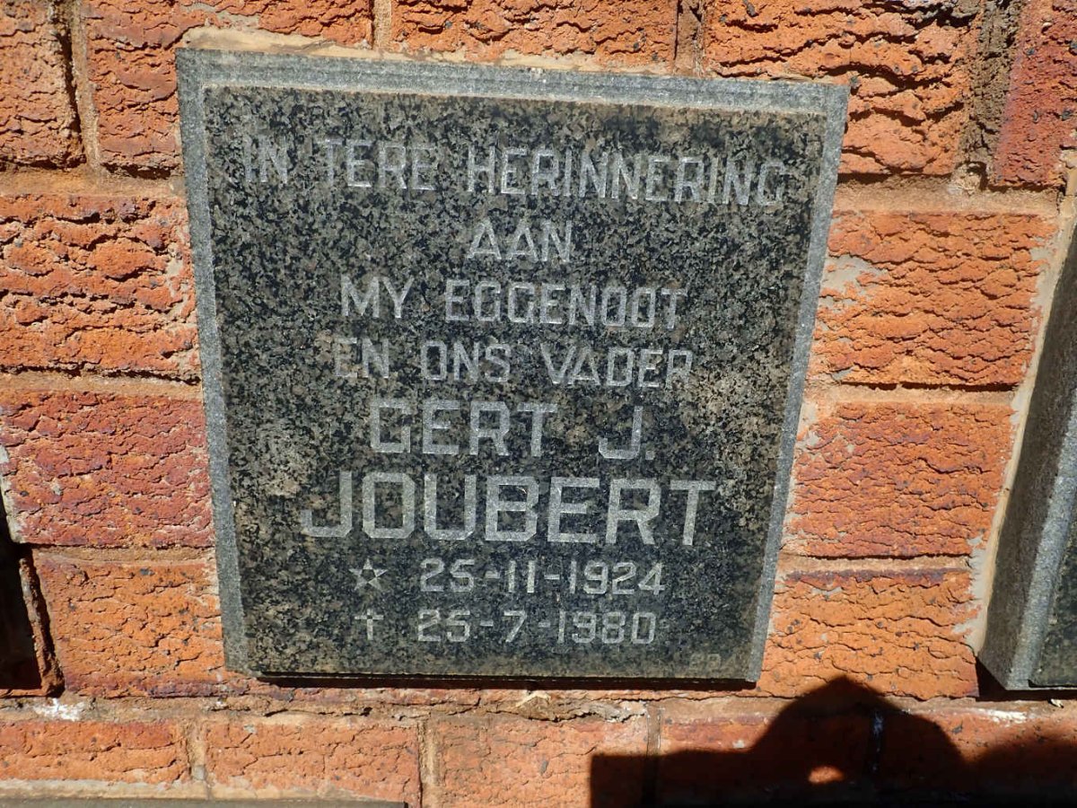 JOUBERT Gert J. 1924-1980