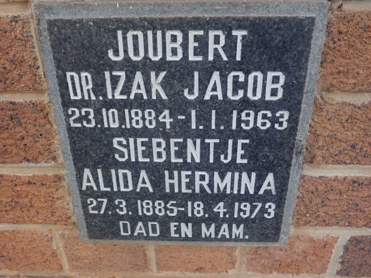 JOUBERT Izak Jacob 1884-1963 &amp; Siebentje Alida Hermina 1885-1973
