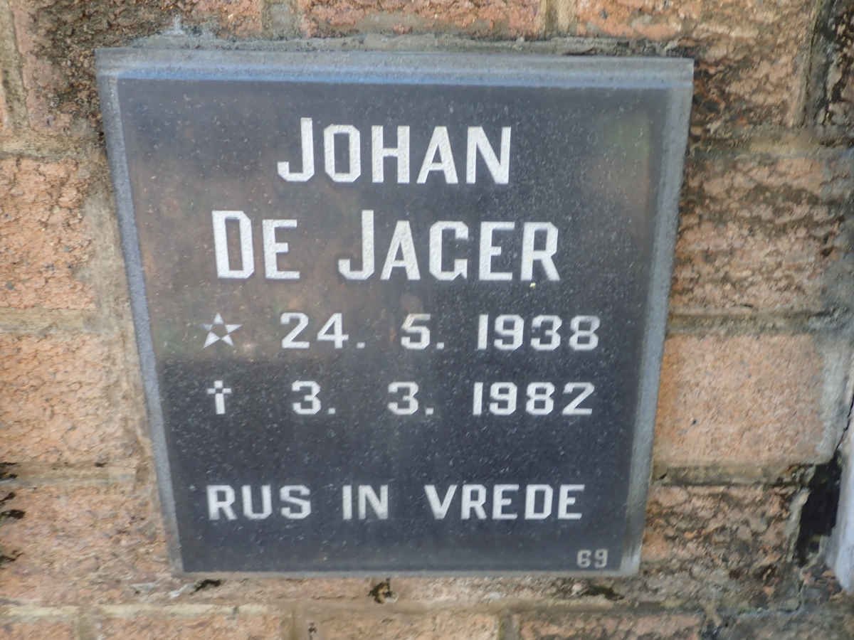 JAGER Johan, de 1938-1982