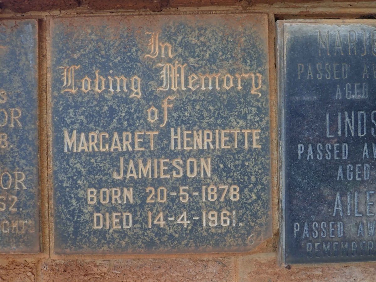 JAMIESON Margaret Henriette 1878-1961