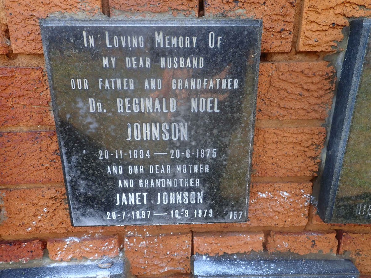JOHNSON Reginald Noel 1894-1975 &amp; Janet 1897-1979
