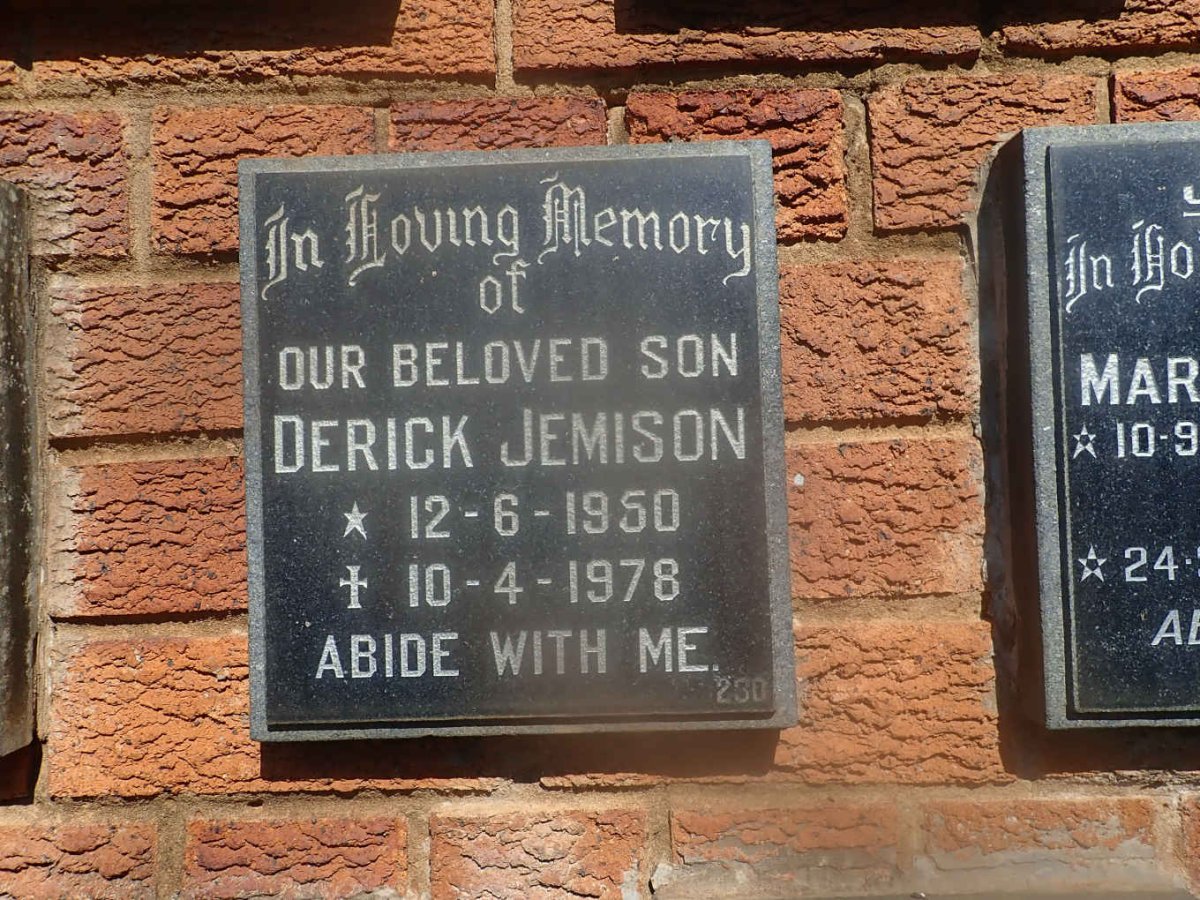 JEMISON Derick 1950-1978