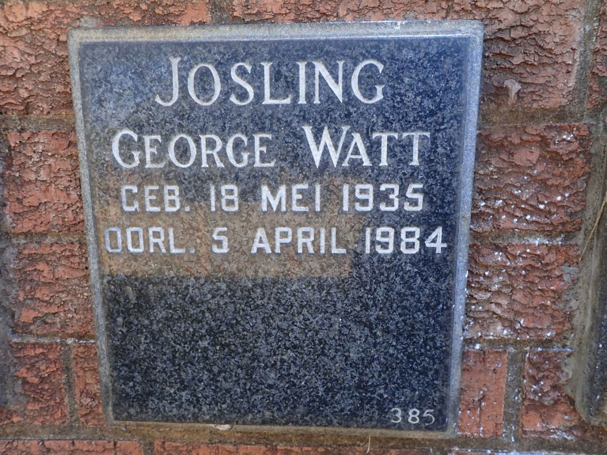 JOSLING George Watt 1935-1984