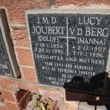 JOUBERT J.M.D. 1934-1991 :: BERG Lucy, v.d. 1907-1996