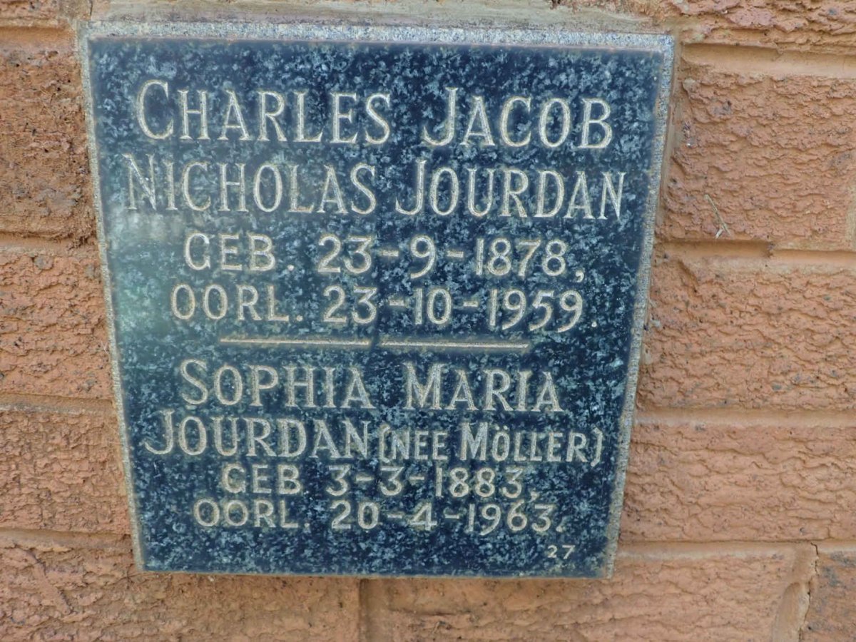 JOURDAN Charles Jacob Nicolas 1878-1959 &amp; Sophia Maria MOLLER 1883-1963