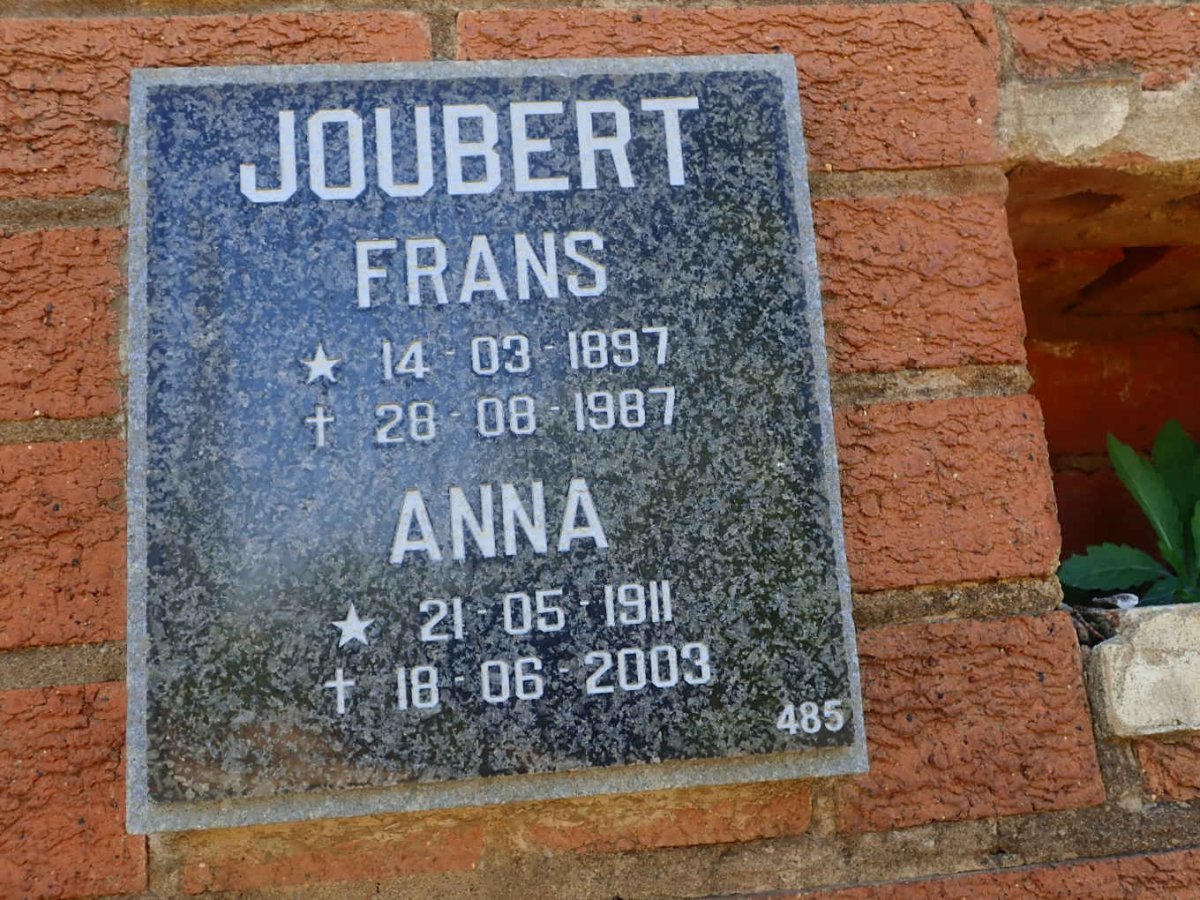 JOUBERT Frans 1897-1987 &amp; Anna 1911-2003