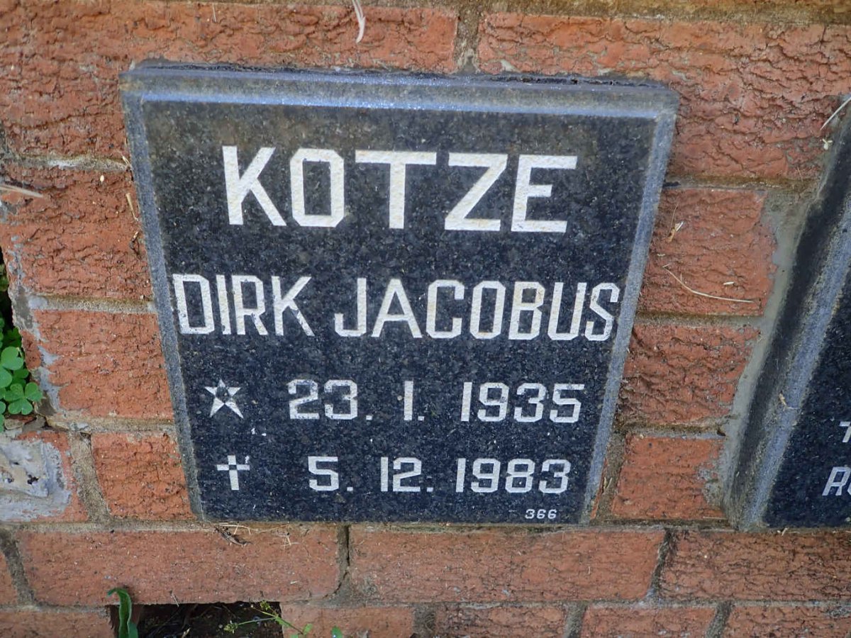 KOTZE Dirk Jacobus 1935-1983