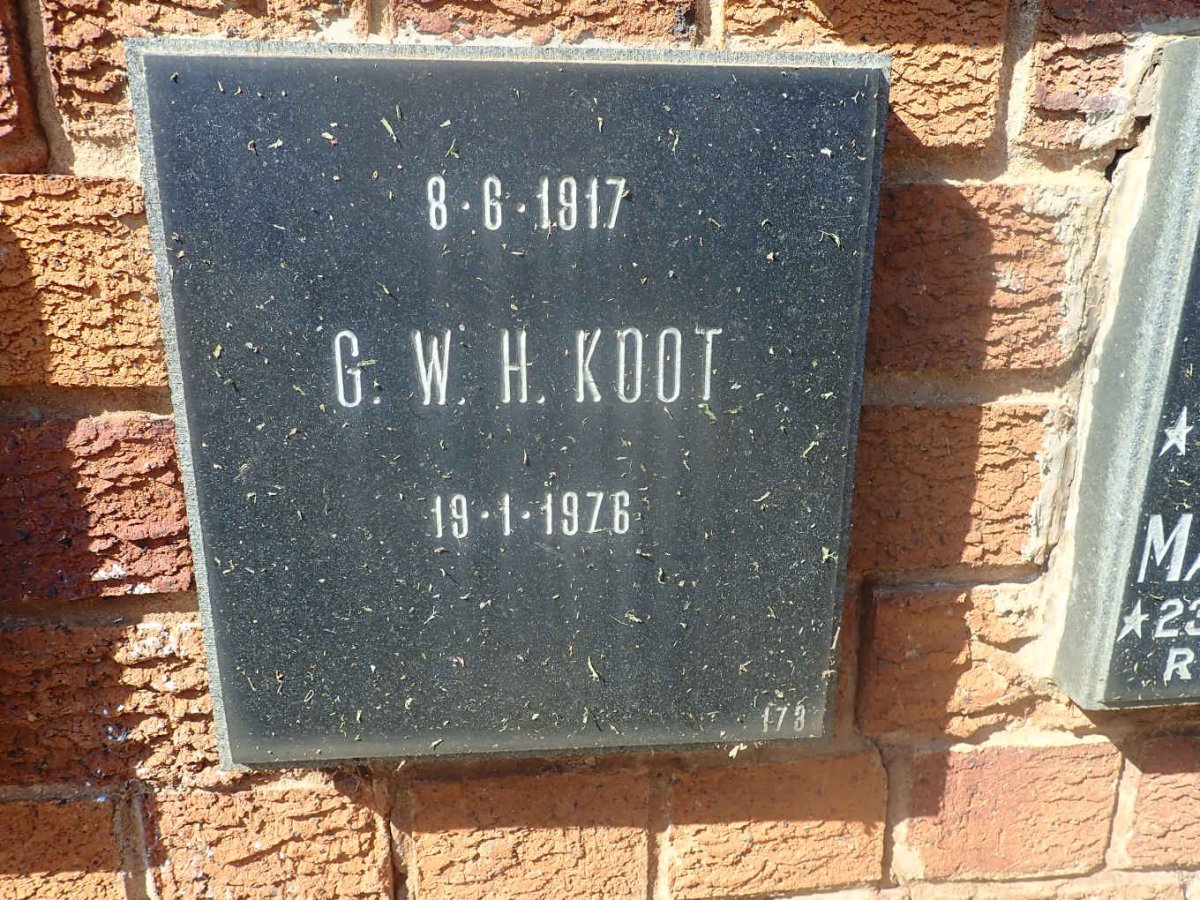 KOOT G.W.H. 1917-1976
