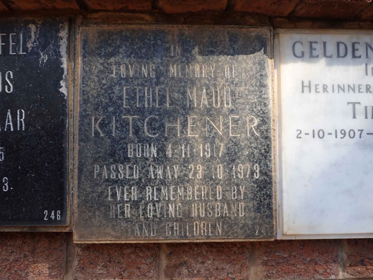 KITCHENER Ethel Maud 1917-1973