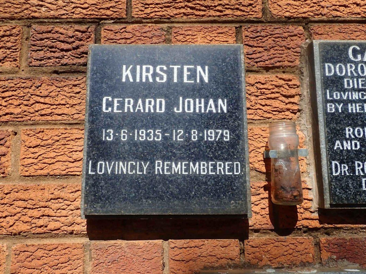 KIRSTEN Gerard Johan 1935-1979