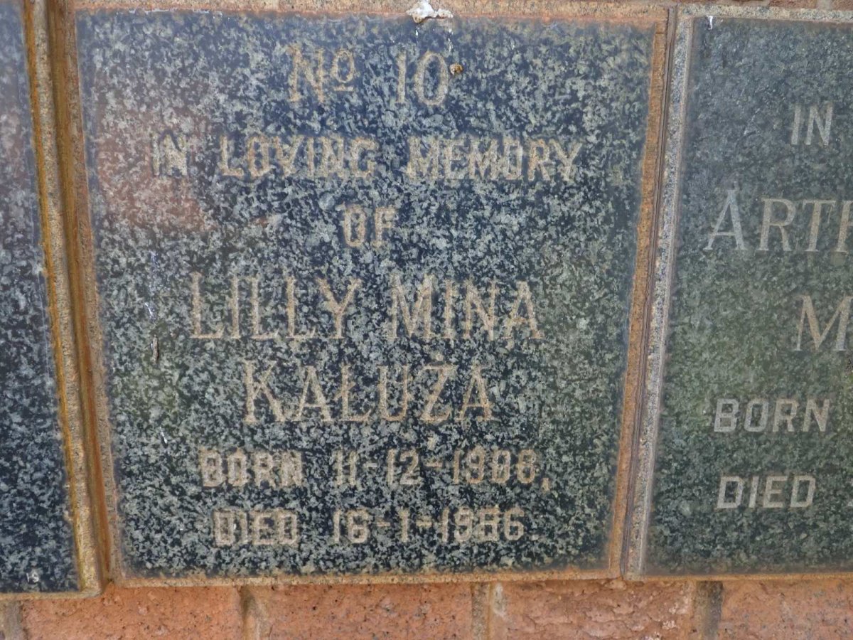 KALUZA Lilly Mina 1908-1956