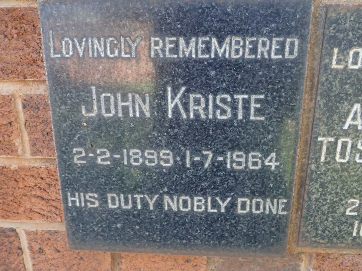 KRISTE John 1899-1964