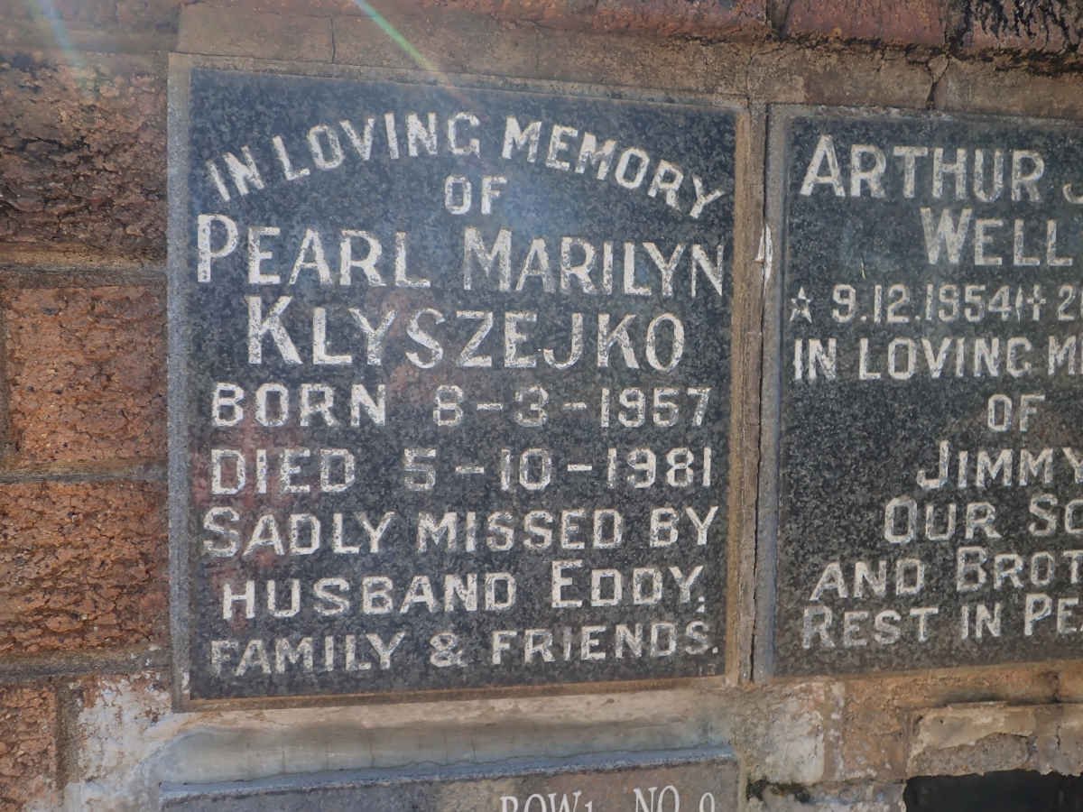 KLYSZEJKO Pearl Marilyn 1957-1981