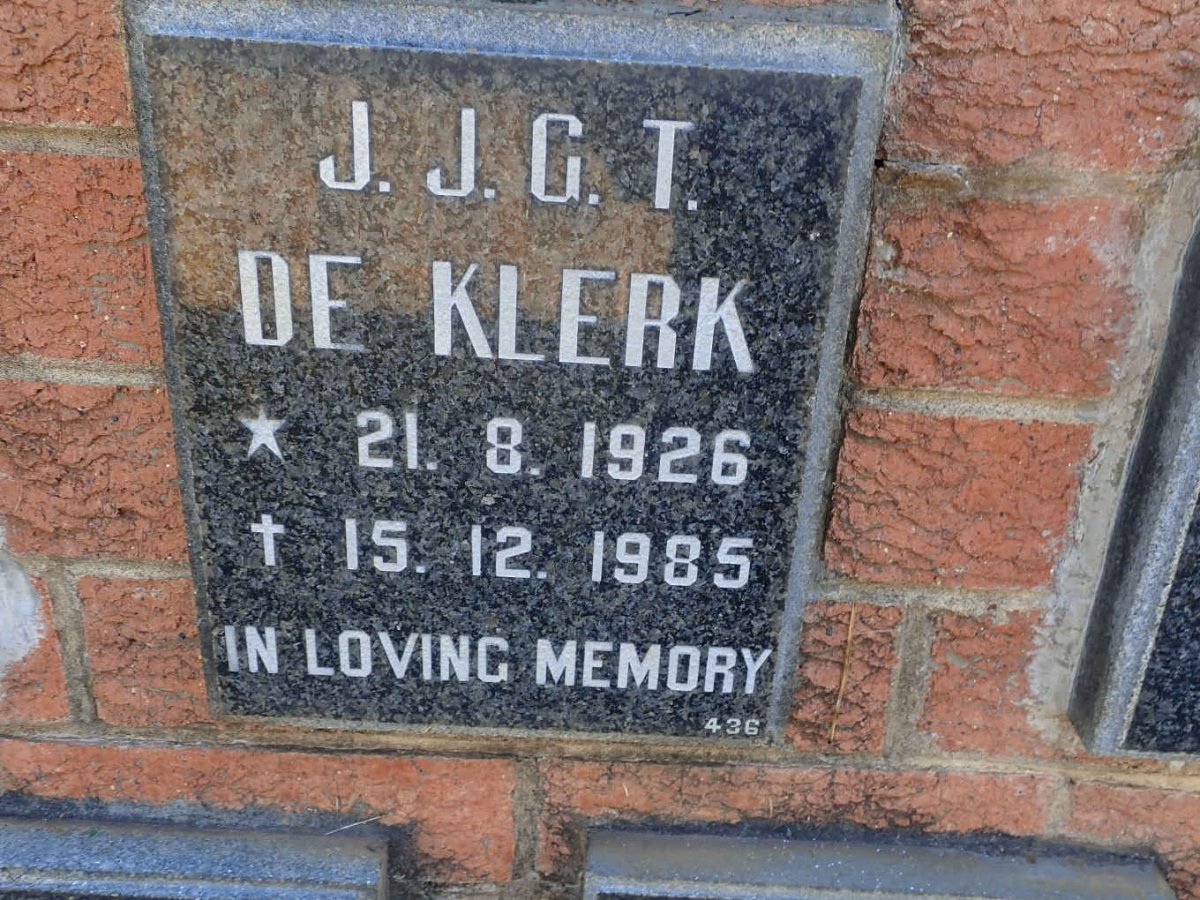 KLERK J.J.G.T., de 1926-1985
