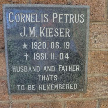 KIESER Cornelis Petrus J.M. 1920-1981