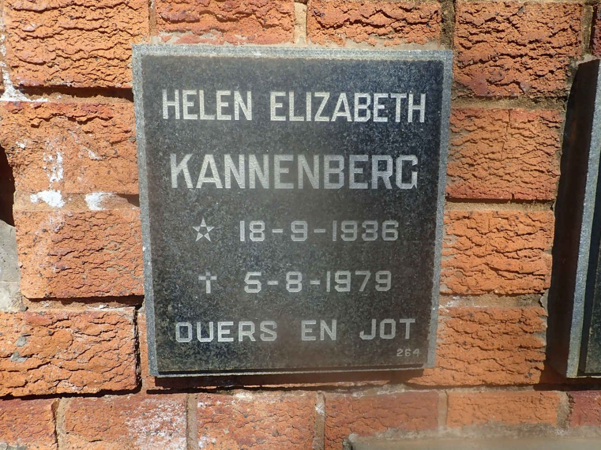 KANNENBERG Helen Elizabeth 1936-1979