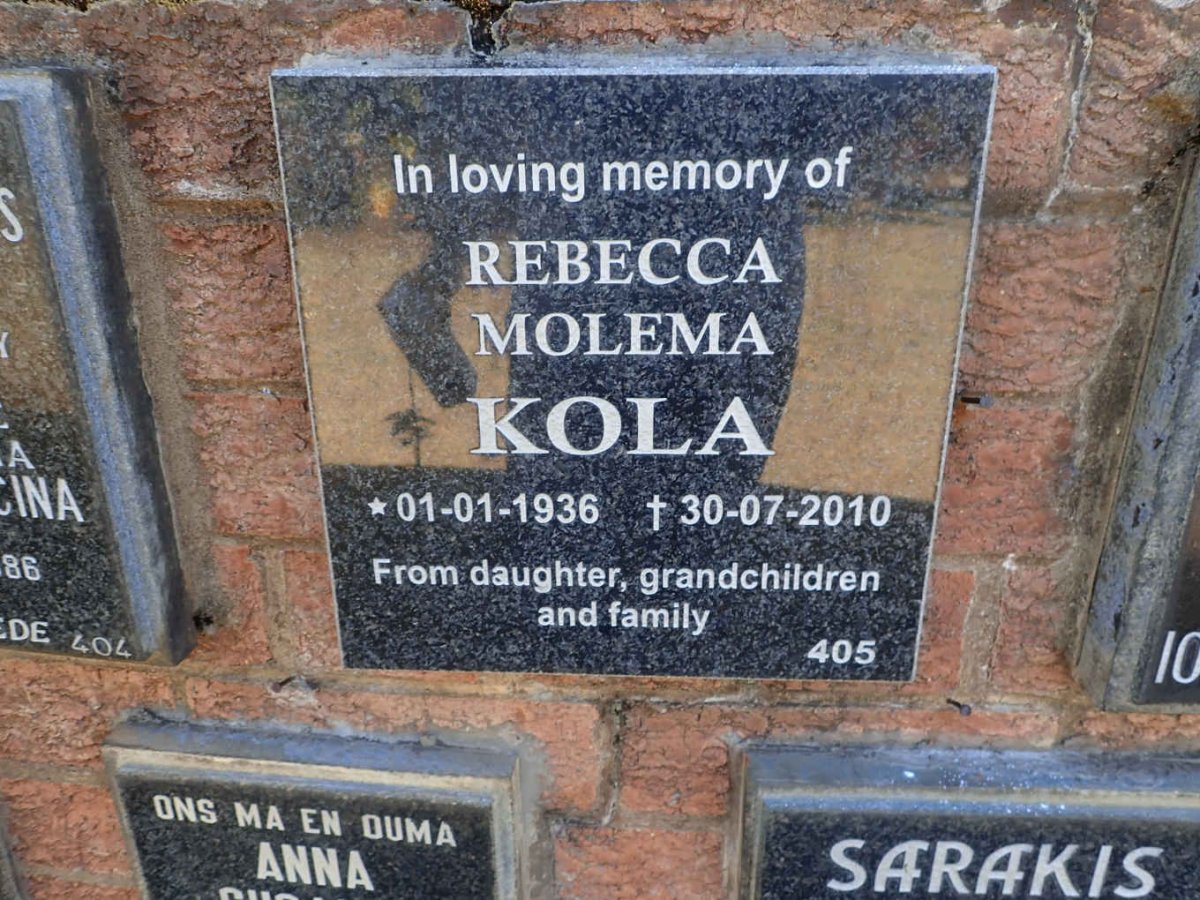KOLA Rebecca Molema 1936-2010