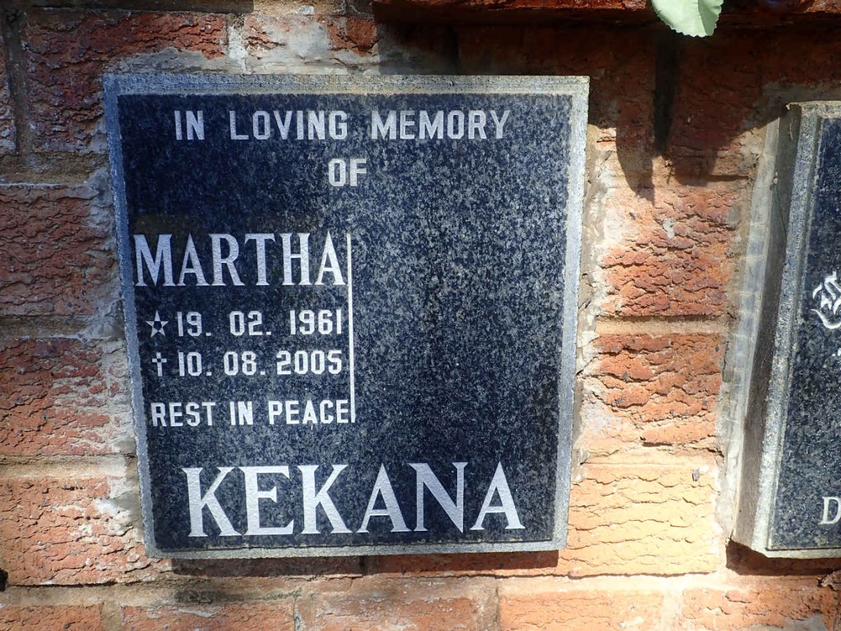 KEKANA Martha 1961-2005