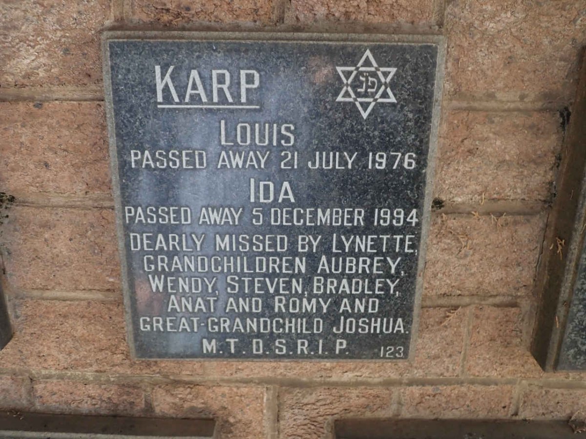 KARP Louis -1976 &amp; Ida -1994