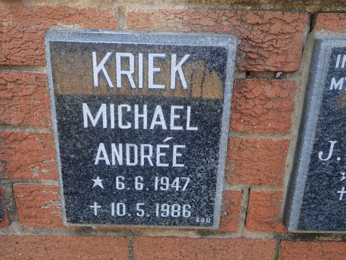 KRIEK Michael Andrée 1947-1986