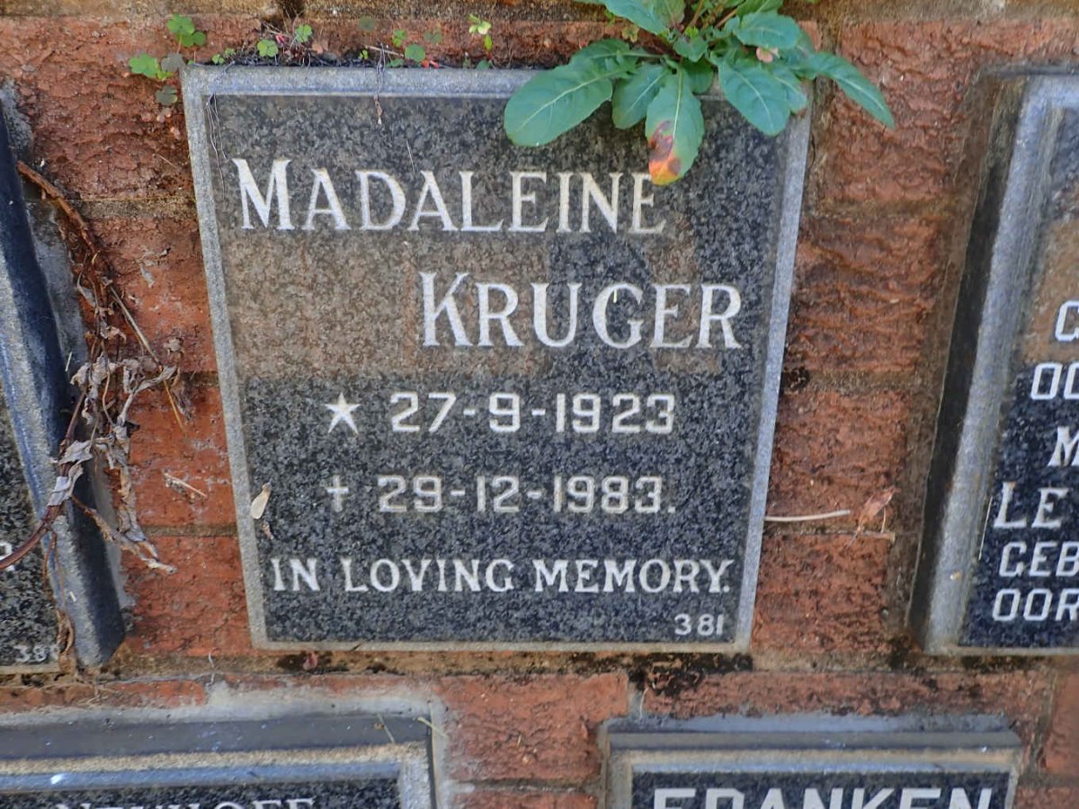 KRUGER Madaleine 1923-1983